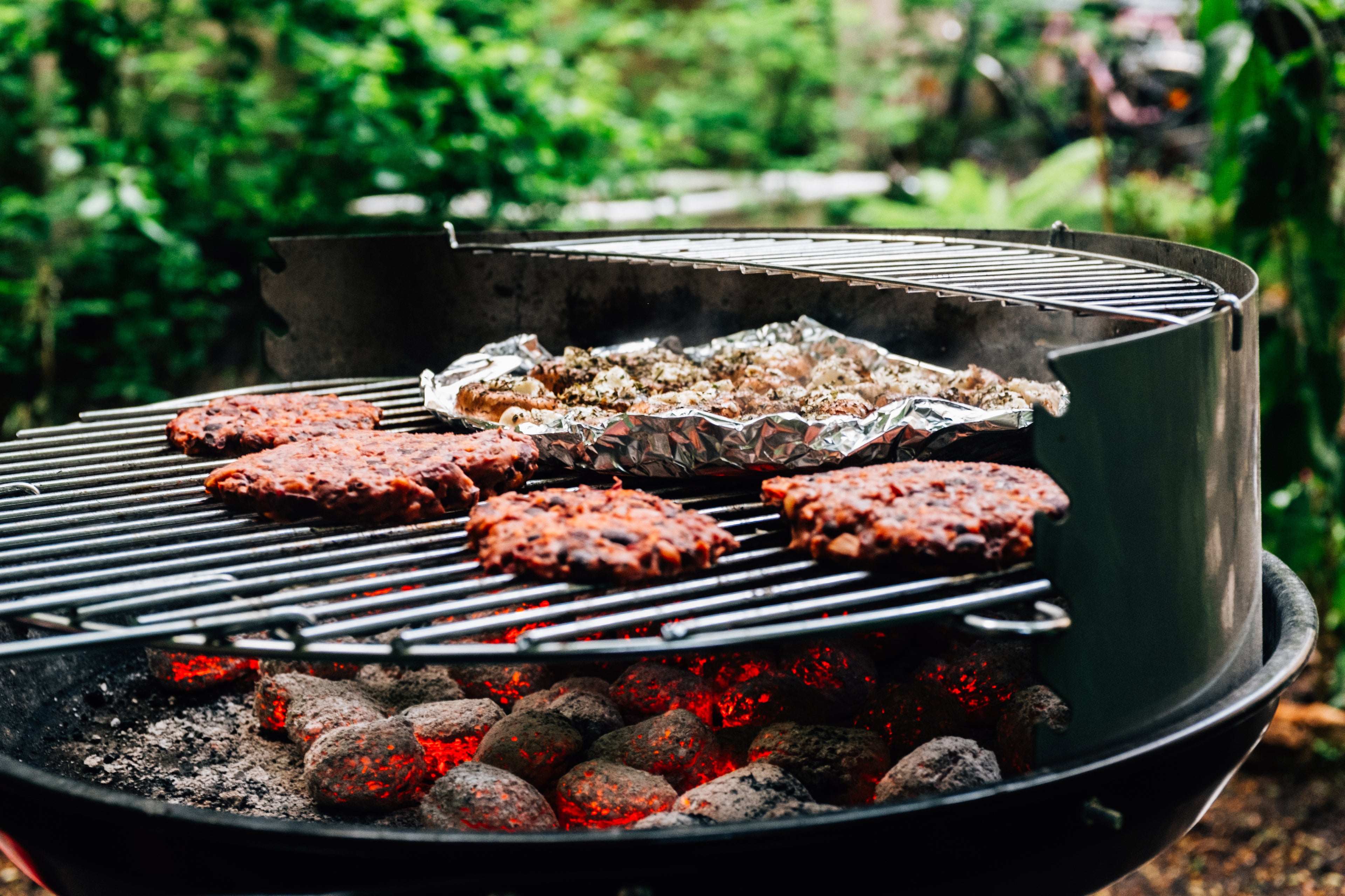 Burgers on the grill