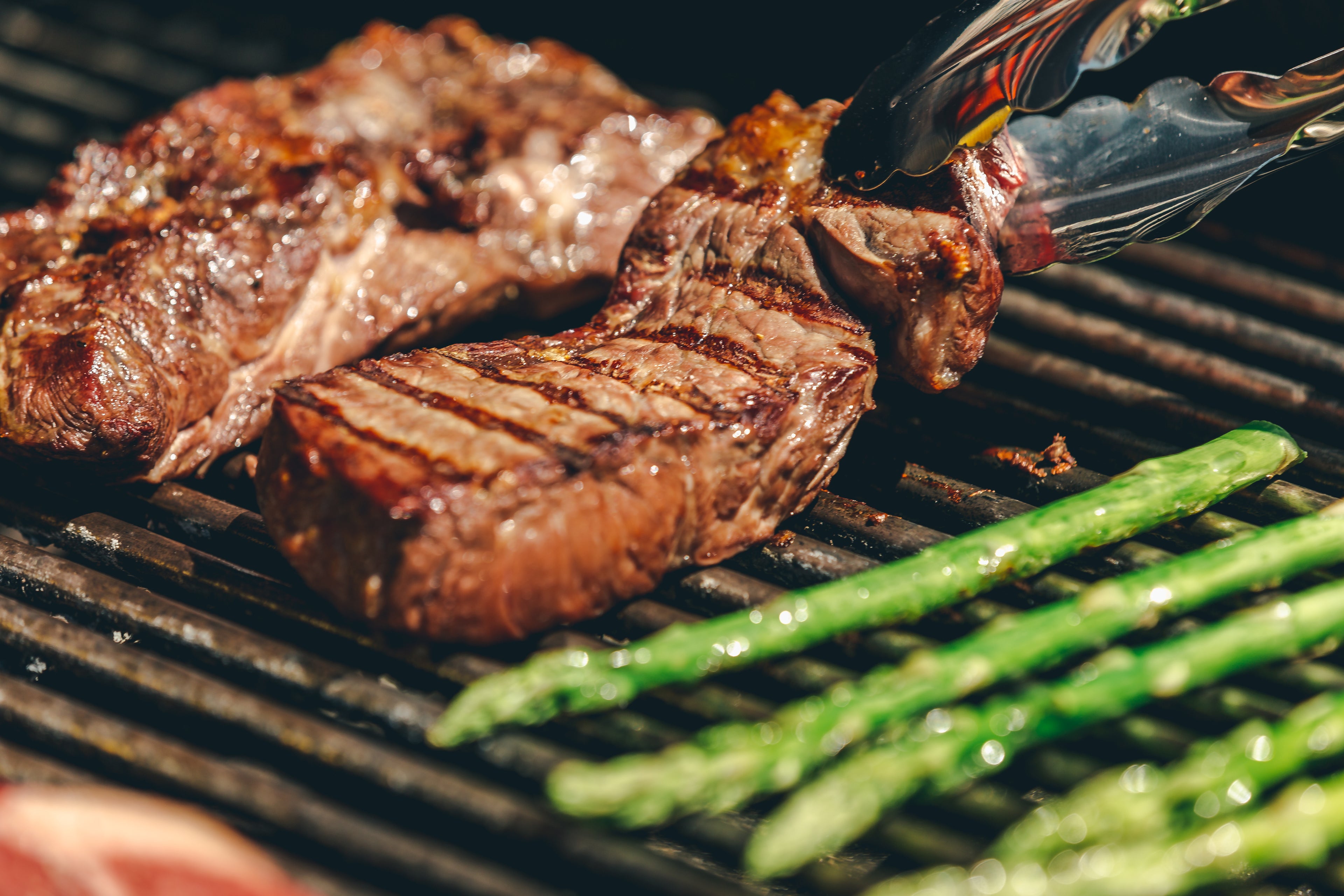 Steak on the grill ready to serve